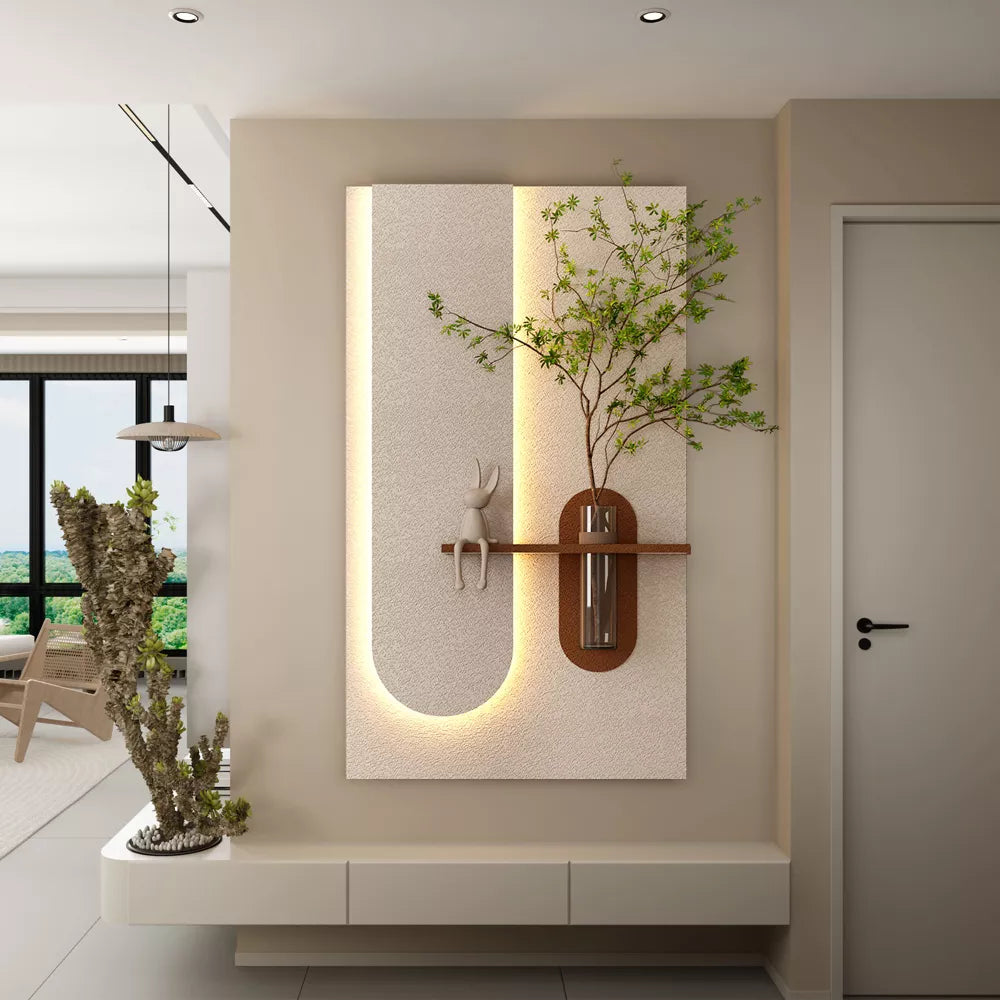 Vase mural moderne avec lumière LED