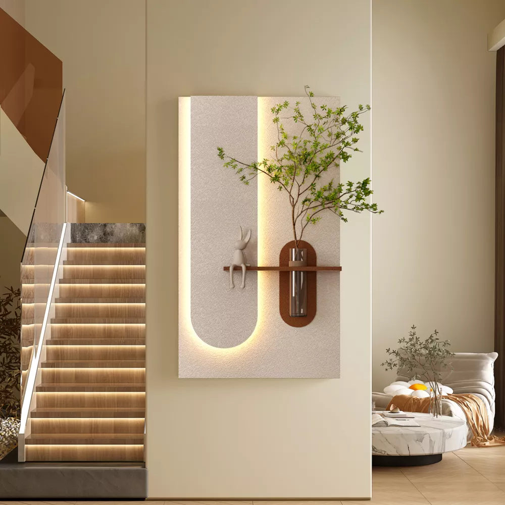 Vase mural moderne avec lumière LED