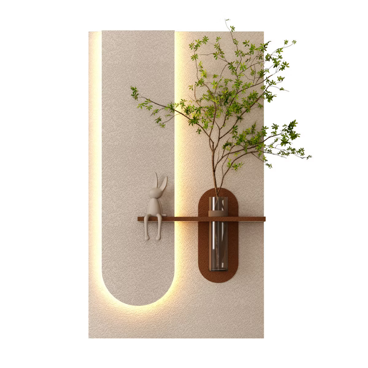 Vase mural moderne avec lumière LED
